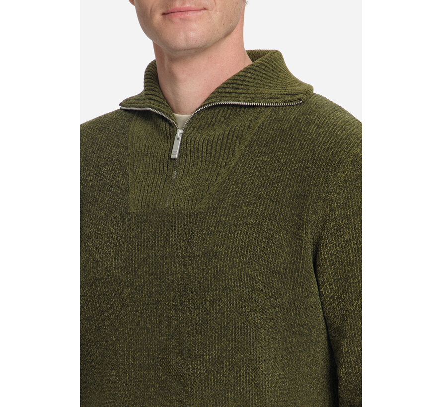 Trui Half Zip High Neck Light Weight Chenille Moss (33210967SN - 152)