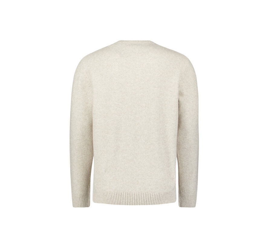 Pullover Crew Neck Melange Light Weight With Wool Stone (33210942 - 014)