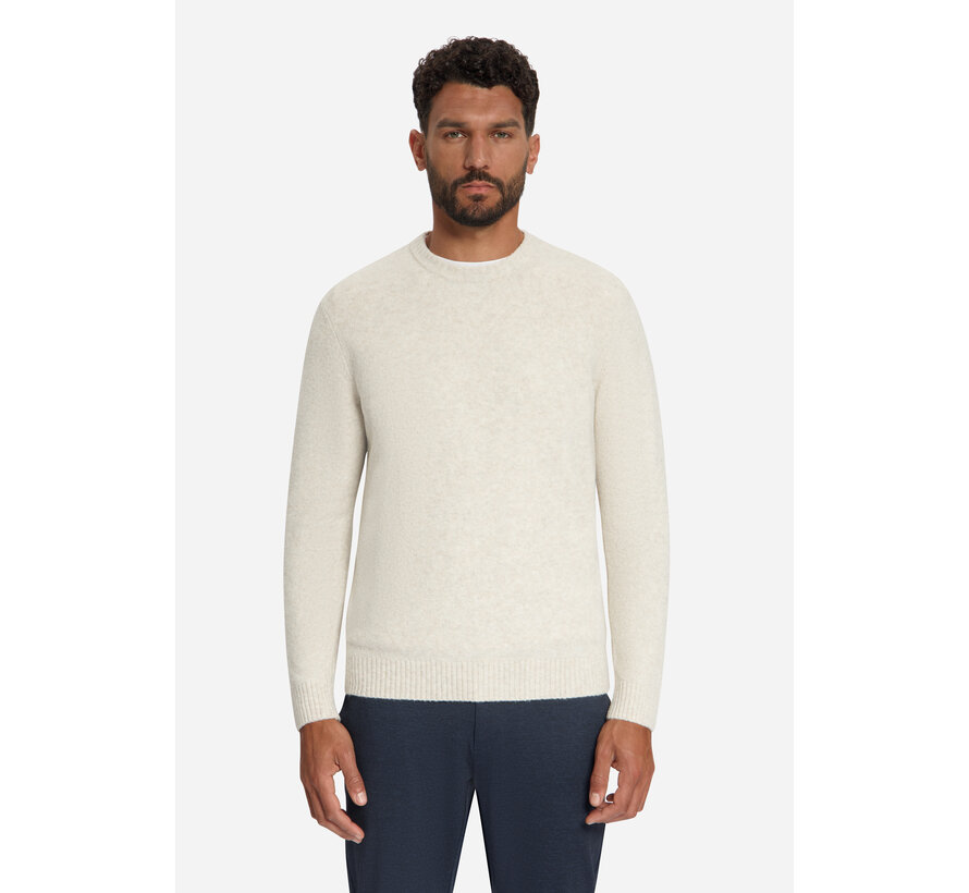 Pullover Crew Neck Melange Light Weight With Wool Stone (33210942 - 014)