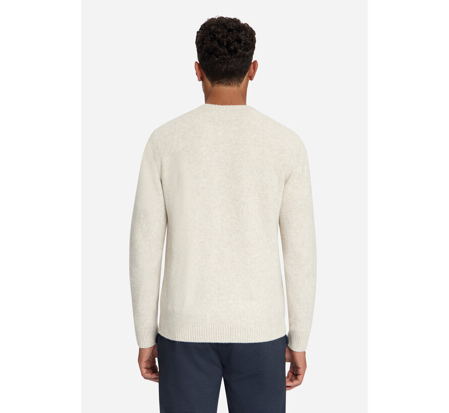 Pullover Crew Neck Melange Light Weight With Wool Stone (33210942 - 014)