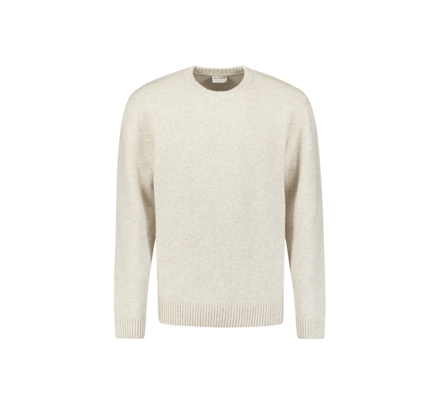 Pullover Crew Neck Melange Light Weight With Wool Stone (33210942 - 014)