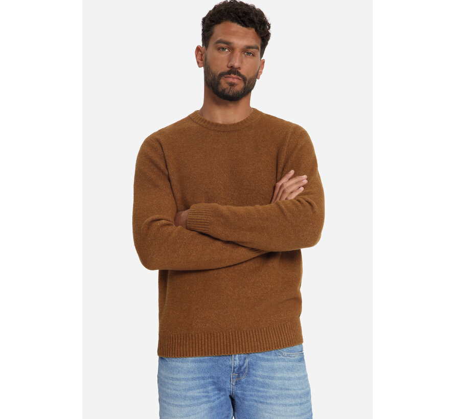 Pullover Crew Neck Melange Light Weight With Wool Caramel (33210942 - 048)