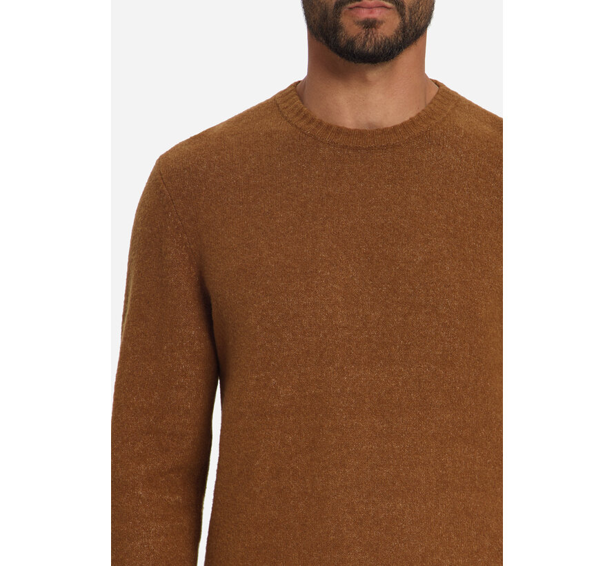 Pullover Crew Neck Melange Light Weight With Wool Caramel (33210942 - 048)