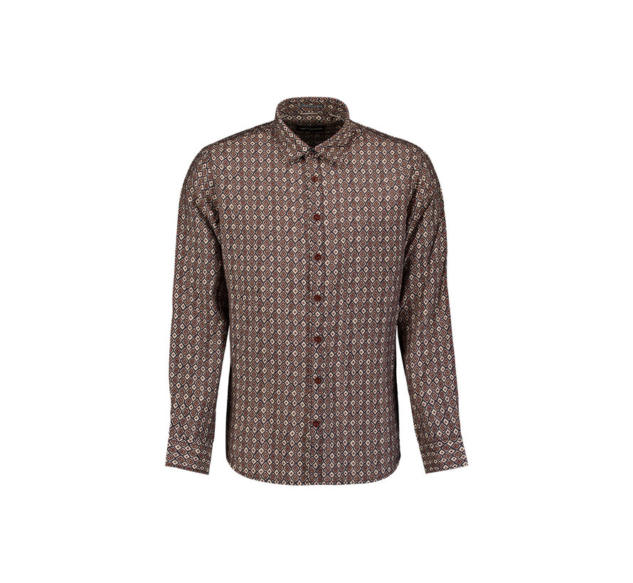 Overhemd Allover Printed Light Brown (33450951 - 041)