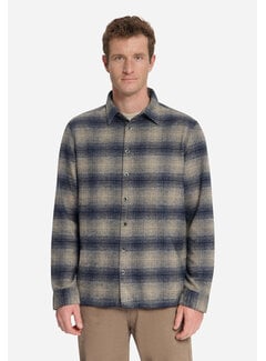 No Excess Overhemd Yarn Dyed Flannel Check Dark Night (33430904 - 178)