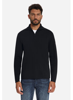 No Excess Trui Wing Collar Half Zip Relief Black (33210920 - 020)