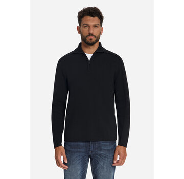 No Excess Trui Wing Collar Half Zip Relief Black (33210920 - 020)