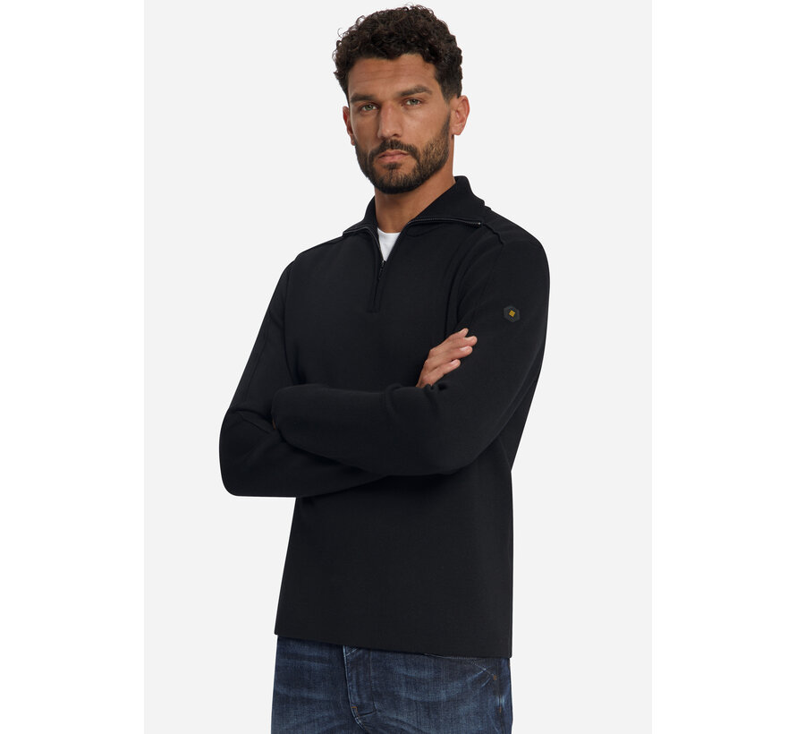 Trui Wing Collar Half Zip Relief Black (33210920 - 020)