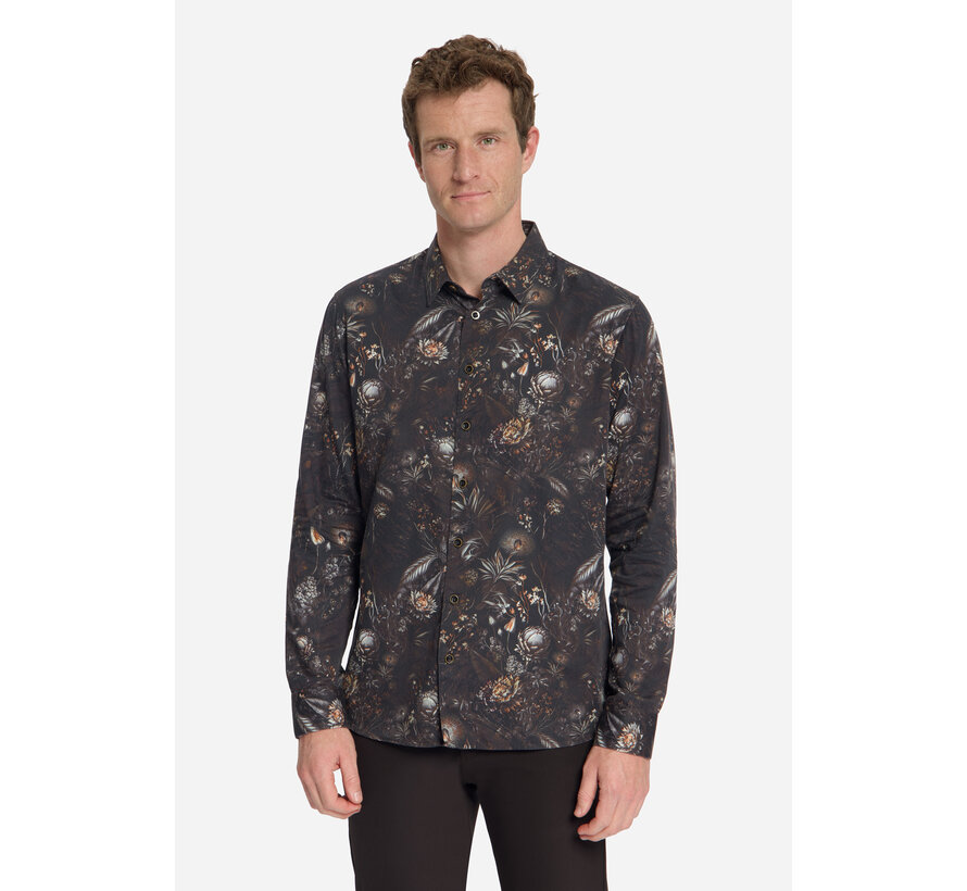 Overhemd Allover Printed Satin Weave Multicolor (33430947 - 020)
