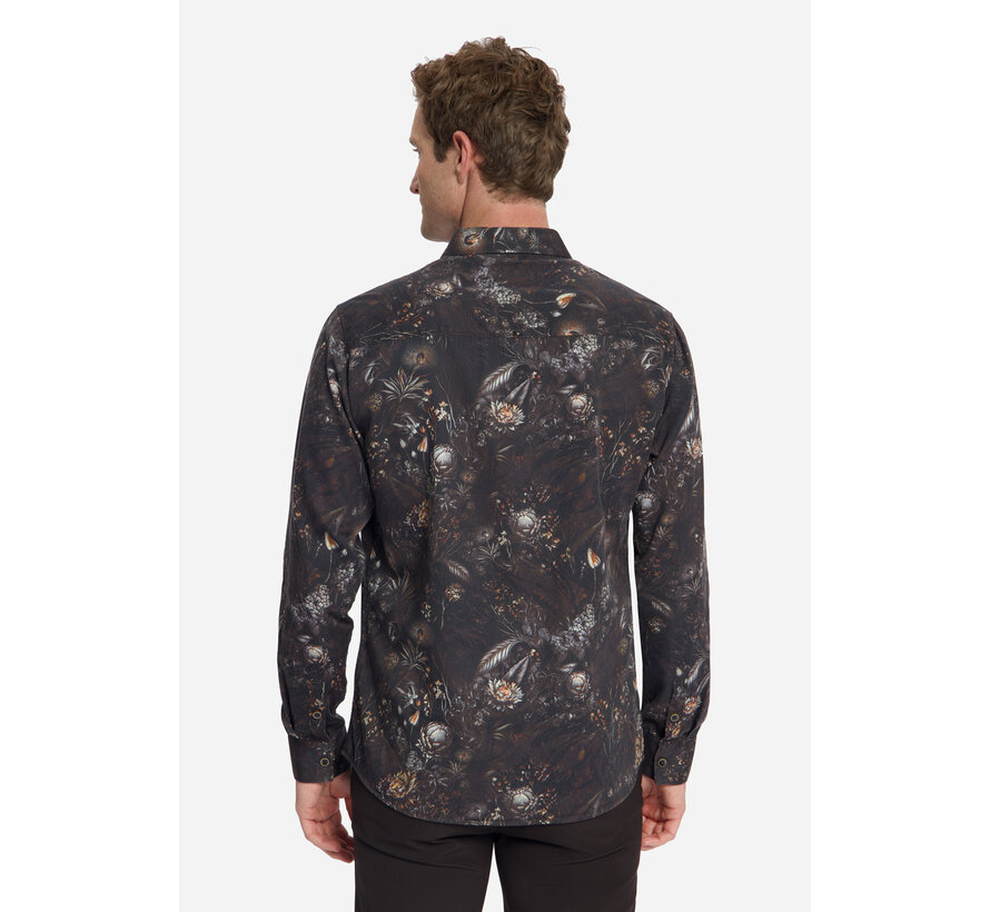 Overhemd Allover Printed Satin Weave Multicolor (33430947 - 020)