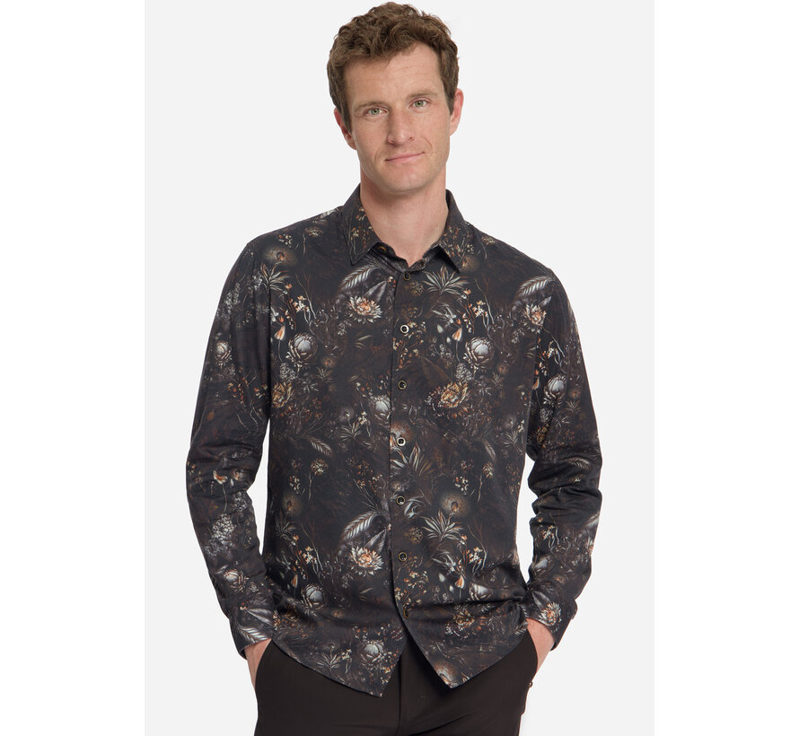 Overhemd Allover Printed Satin Weave Multicolor (33430947 - 020)