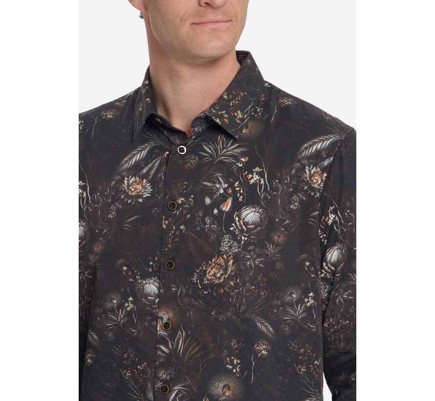 Overhemd Allover Printed Satin Weave Multicolor (33430947 - 020)