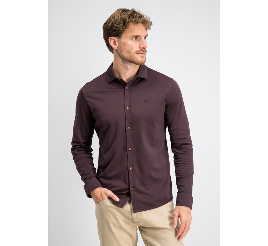 Gabbiano Jersey Overhemd LS TONE-S Burnt Bordeaux (3367340 - 00674)