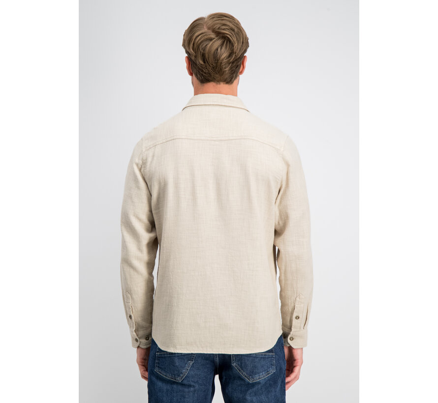 Gabbiano Overhemd Slub Garment Dye Shirt TARAN Coastal Sand (3367345 - 00673)