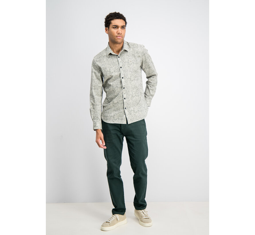 Gabbiano Overhemd Stone Wash Poplin Shirt LS STAN Sage Green (3367351 - 00672)