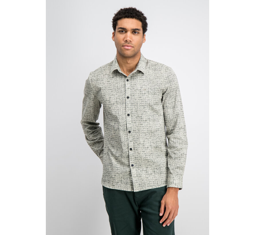 Gabbiano Overhemd Stone Wash Poplin Shirt LS STAN Sage Green (3367351 - 00672)