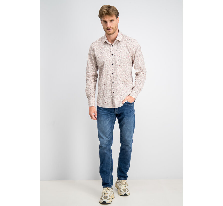 Gabbiano Overhemd Stone Wash Poplin Shirt LS STAN Coastal Sand (3367351 - 00673)