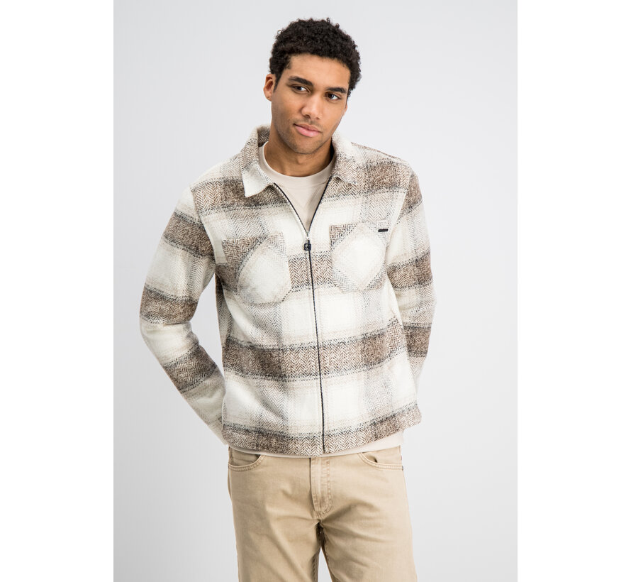 Gabbiano Check Flanel Zip Overshirt GLENN Coastal Sand (4267432 - 00673)