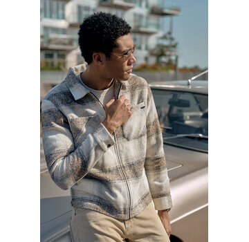Gabbiano Check Flanel Zip Overshirt GLENN Coastal Sand (4267432 - 00673)