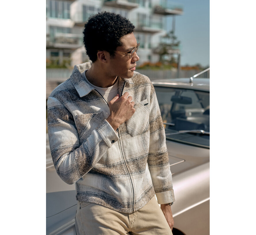 Gabbiano Check Flanel Zip Overshirt GLENN Coastal Sand (4267432 - 00673)