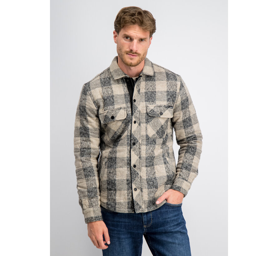 Gabbiano Quilted Check Flanel Cardigan FLINT Coastal Sand (4267435 - 00673)
