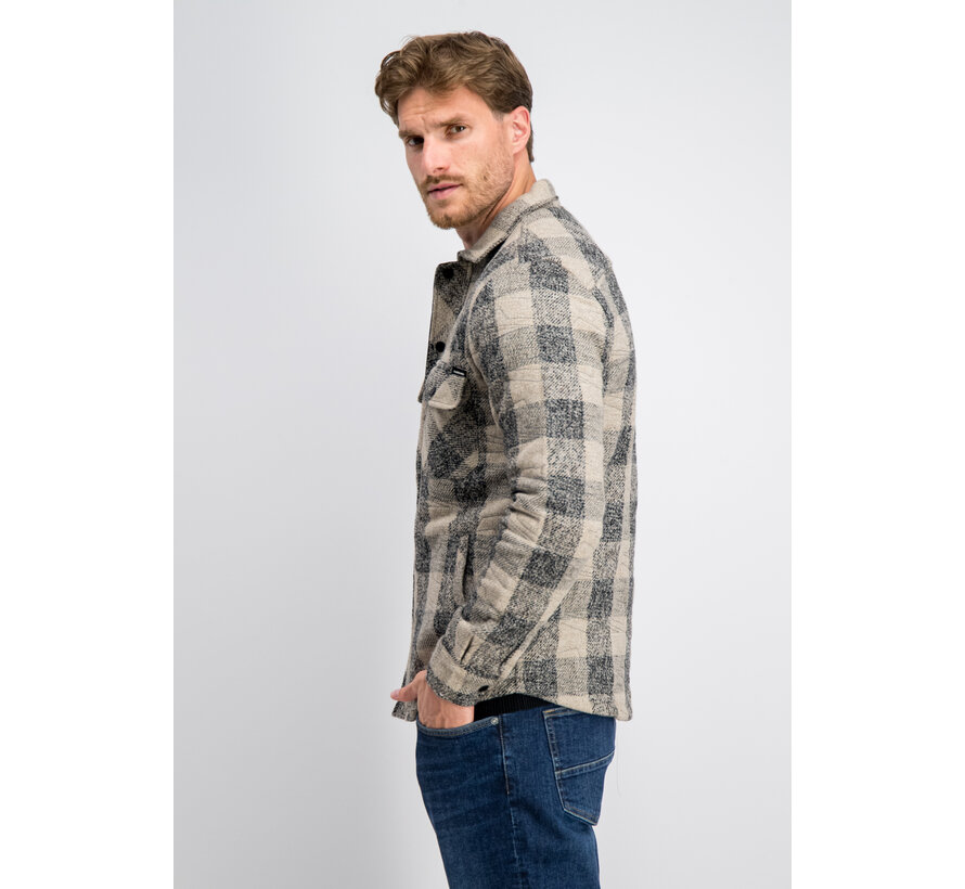 Gabbiano Quilted Check Flanel Cardigan FLINT Coastal Sand (4267435 - 00673)