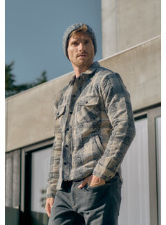 Gabbiano Quilted Check Flanel Cardigan FLINT Coastal Sand (4267435 - 00673)