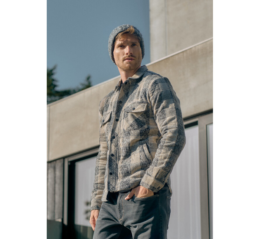 Gabbiano Quilted Check Flanel Cardigan FLINT Coastal Sand (4267435 - 00673)