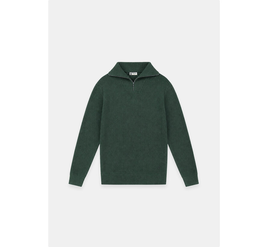 Gabbiano Trui Half Zip Chenille Quarter Zip Knit MUNRO Highland Green (6167271 - 00675)