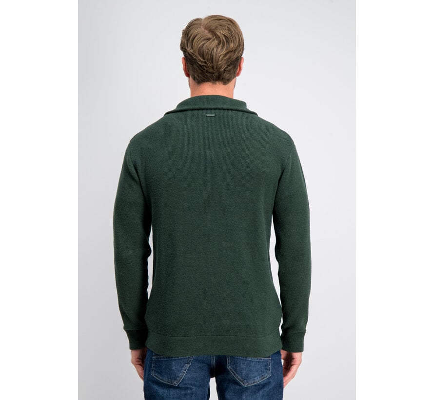 Gabbiano Trui Half Zip Chenille Quarter Zip Knit MUNRO Highland Green (6167271 - 00675)