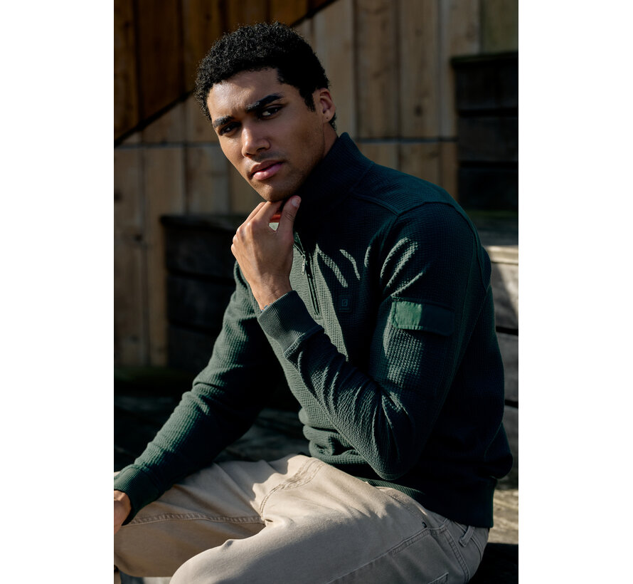 Gabbiano Jacquard Stripe Skipper Sweat GRANT Highland Green (7767534 - 00675)