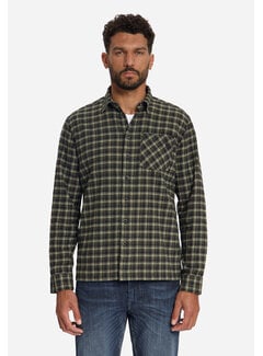 No Excess Overhemd Yarn Dyed Check Twill Weave Moss (33490998 - 152)