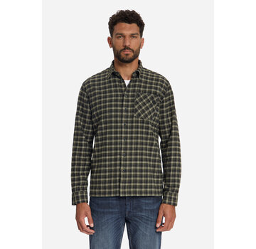 No Excess Overhemd Yarn Dyed Check Twill Weave Moss (33490998 - 152)