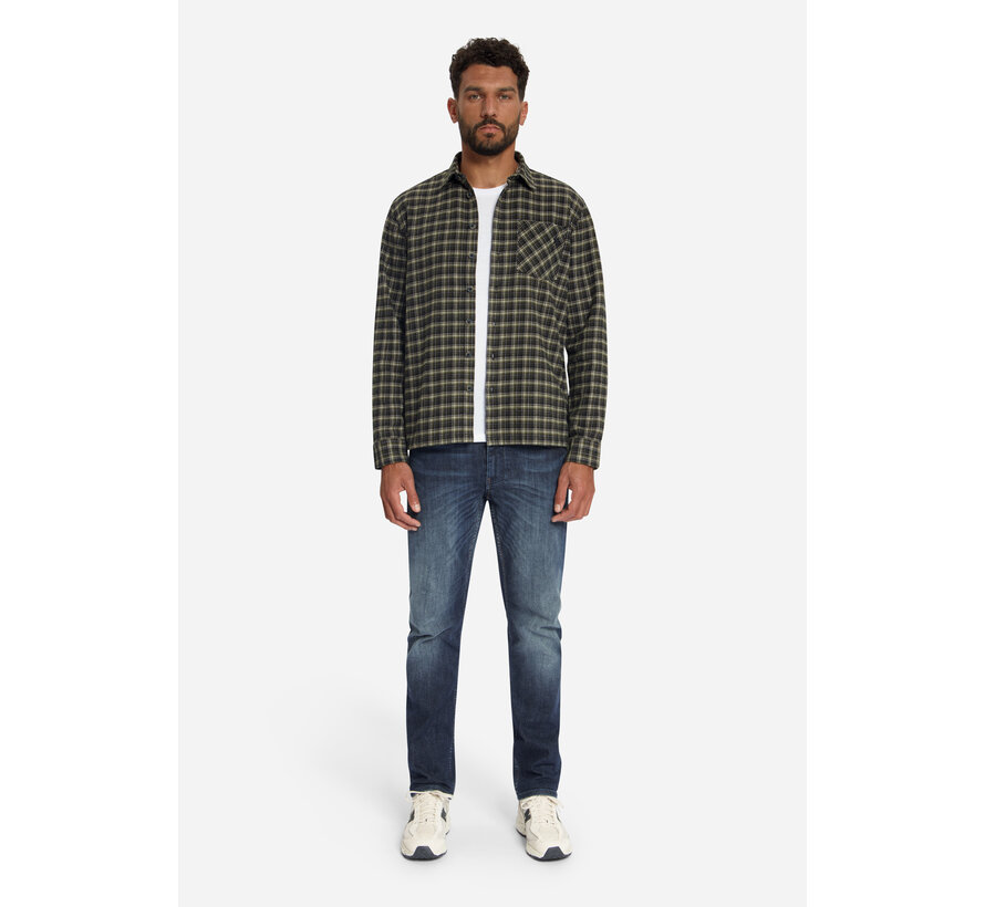 No Excess Overhemd Yarn Dyed Check Twill Weave Moss (33490998 - 152)