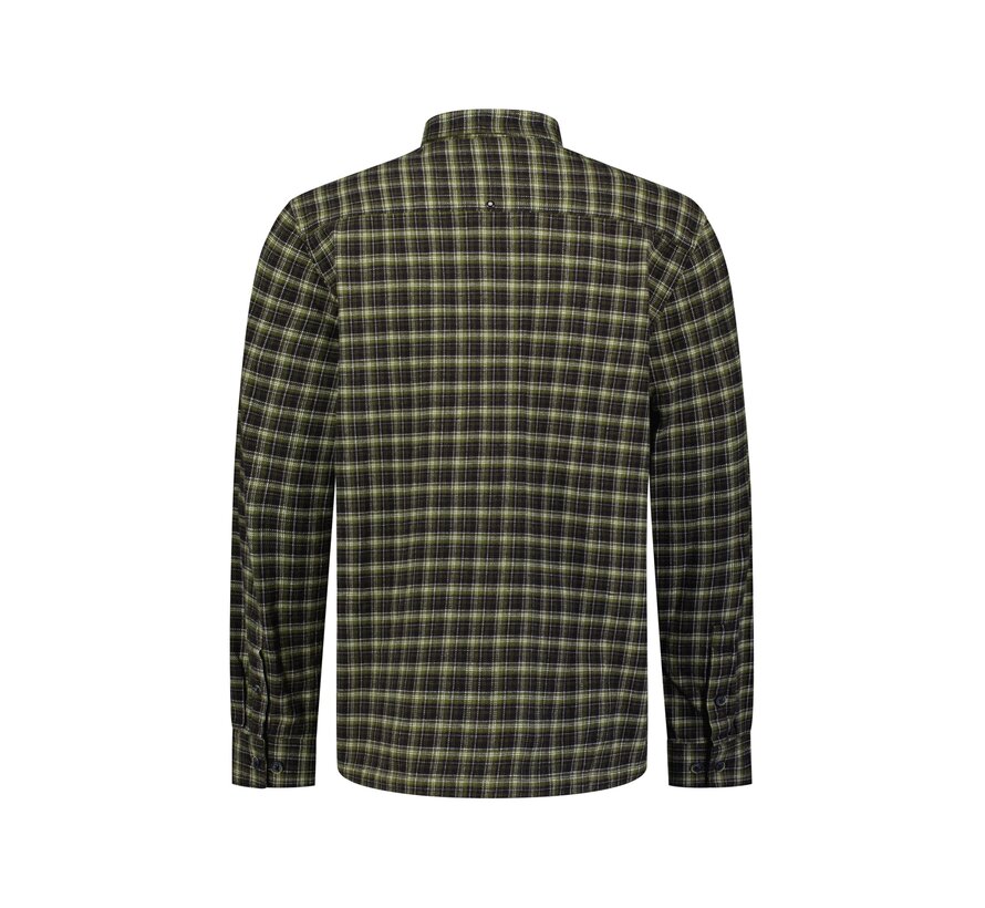 No Excess Overhemd Yarn Dyed Check Twill Weave Moss (33490998 - 152)