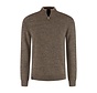 Fellows United Trui Half Zip Twisted Yarn Tipping Mid brown/Bronze (62.1105 - 145)