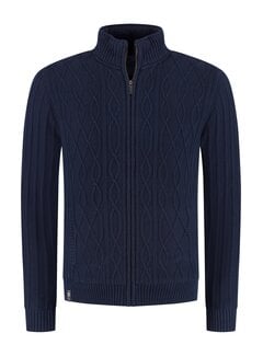 Fellows United Vest Cable Structure Sherpa Lining Navy (62.1118 - 110)