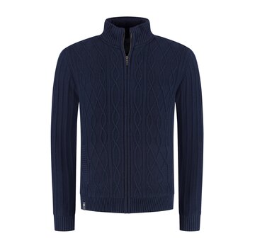Fellows United Vest Cable Structure Sherpa Lining Navy (62.1118 - 110)