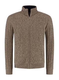 Fellows United Vest Cable Structure Sherpa Lining Mid brown/Bronze (62.1118 - 145)