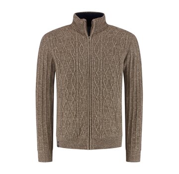 Fellows United Vest Cable Structure Sherpa Lining Mid brown/Bronze (62.1118 - 145)