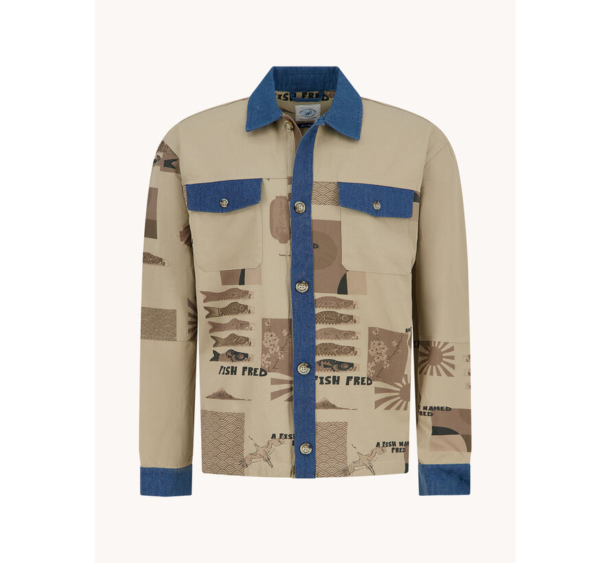 A Fish Named Fred Overshirt Tokyo Trip Oriental Sand (34.032 - 205)