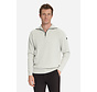 No Excess Trui Half Zip Wing Collar Tuck Stitch Light Grey Mel. (33230932SN - 110)