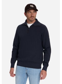 No Excess No Excess Trui Half Zip Wing Collar Tuck Stitch Light Dark Night (33230932SN - 178)