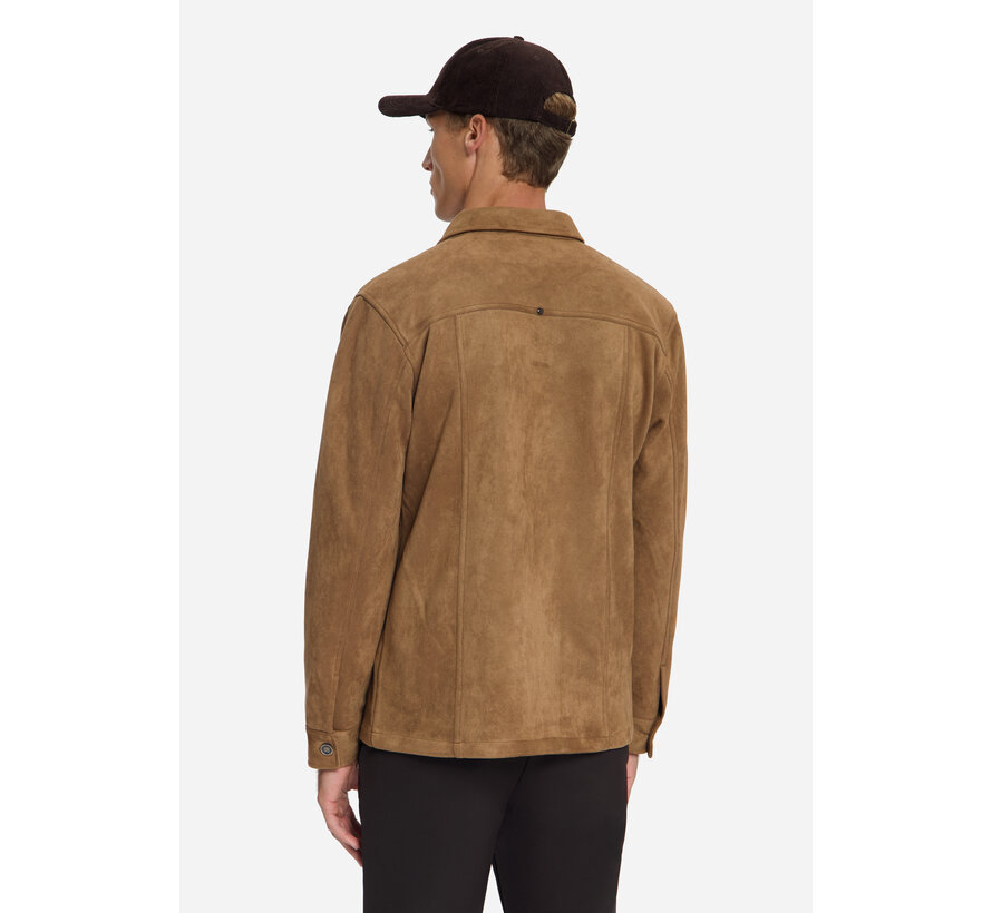 No Excess Overshirt Full Button Suede Look Caramel (33510903SN - 048)