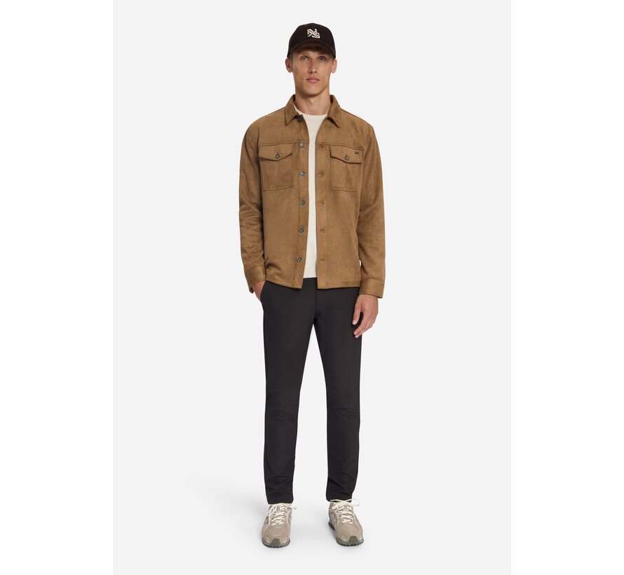 No Excess Overshirt Full Button Suede Look Caramel (33510903SN - 048)
