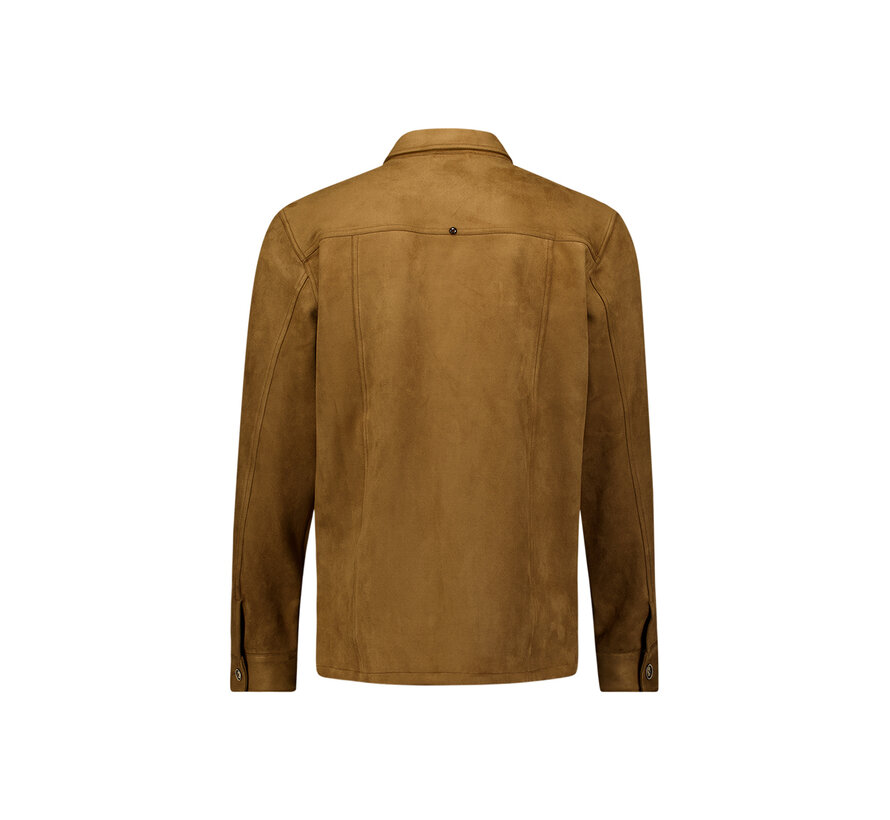 No Excess Overshirt Full Button Suede Look Caramel (33510903SN - 048)