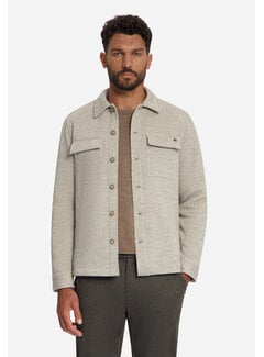 No Excess Overshirt  Full Button Solid Jacquard Stripe Cement (33510921SN - 122)