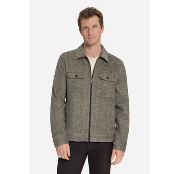 No Excess Overshirt Full Zip Melange Twill Effect Woolblend Light Brown (33510924 - 041)