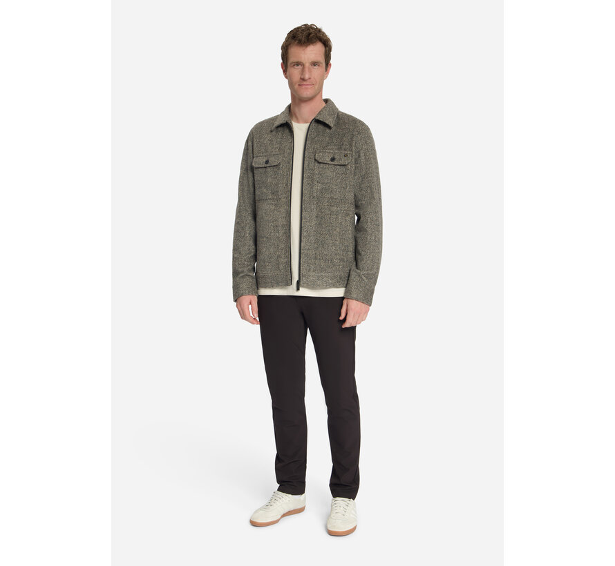 No Excess Overshirt Full Zip Melange Twill Effect Woolblend Light Brown (33510924 - 041)