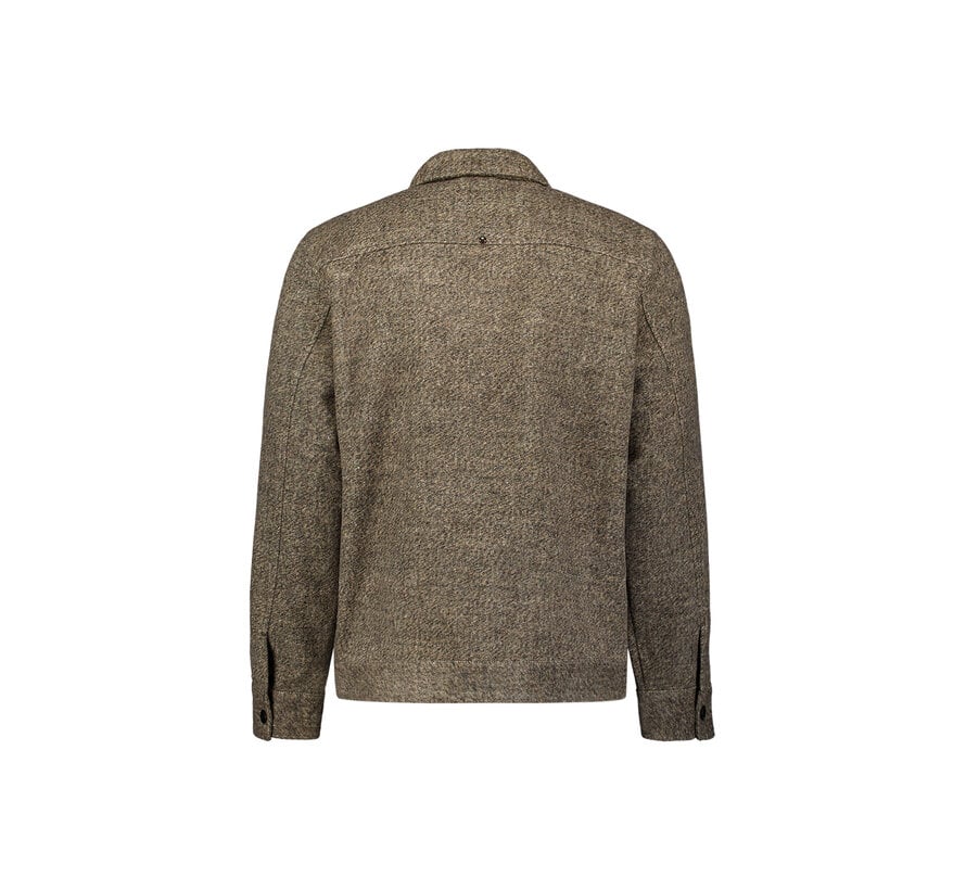 No Excess Overshirt Full Zip Melange Twill Effect Woolblend Light Brown (33510924 - 041)